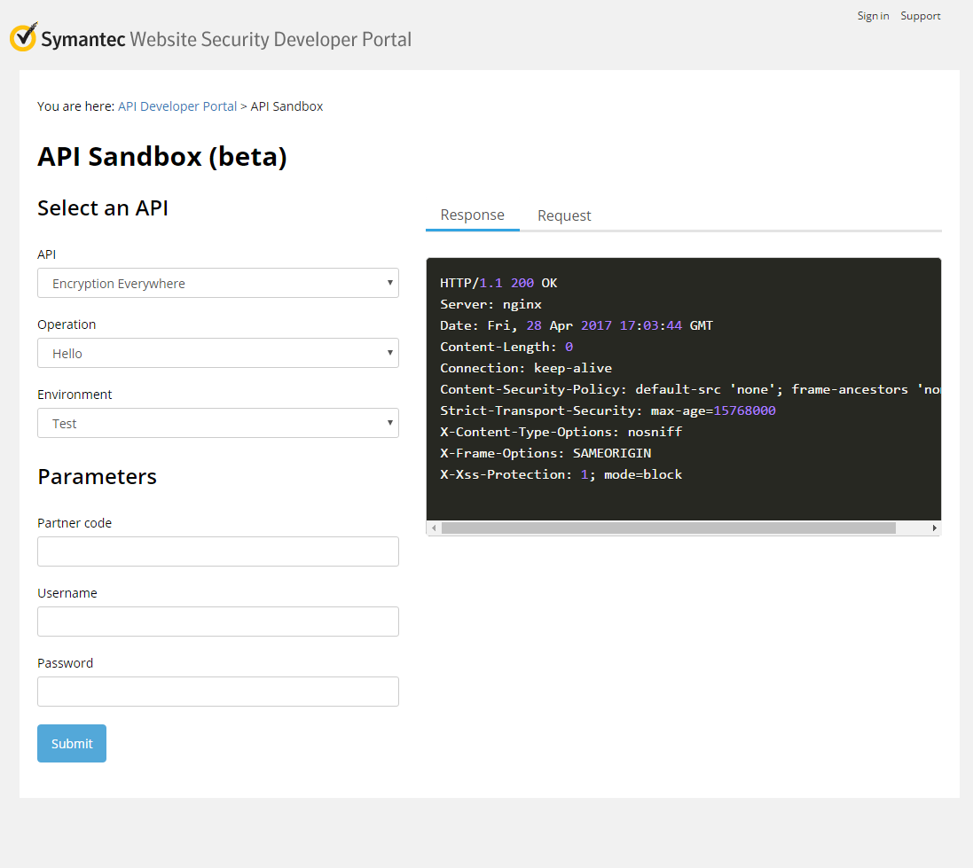 API testing site